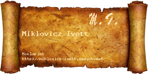 Miklovicz Ivett névjegykártya